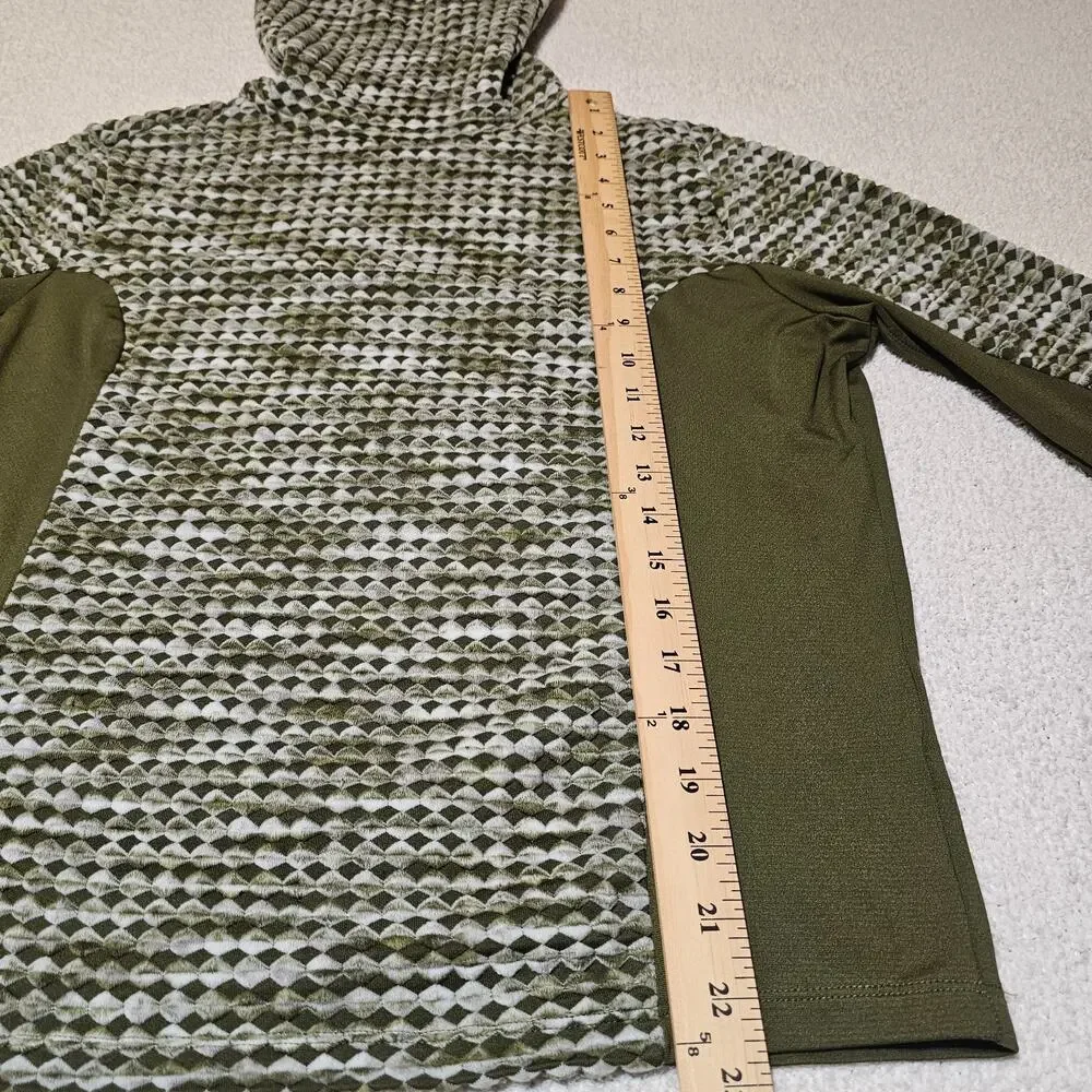 Nike Pro Hyperwarm Women's XL Olive Green Mock Neck Brushed Training Pullover